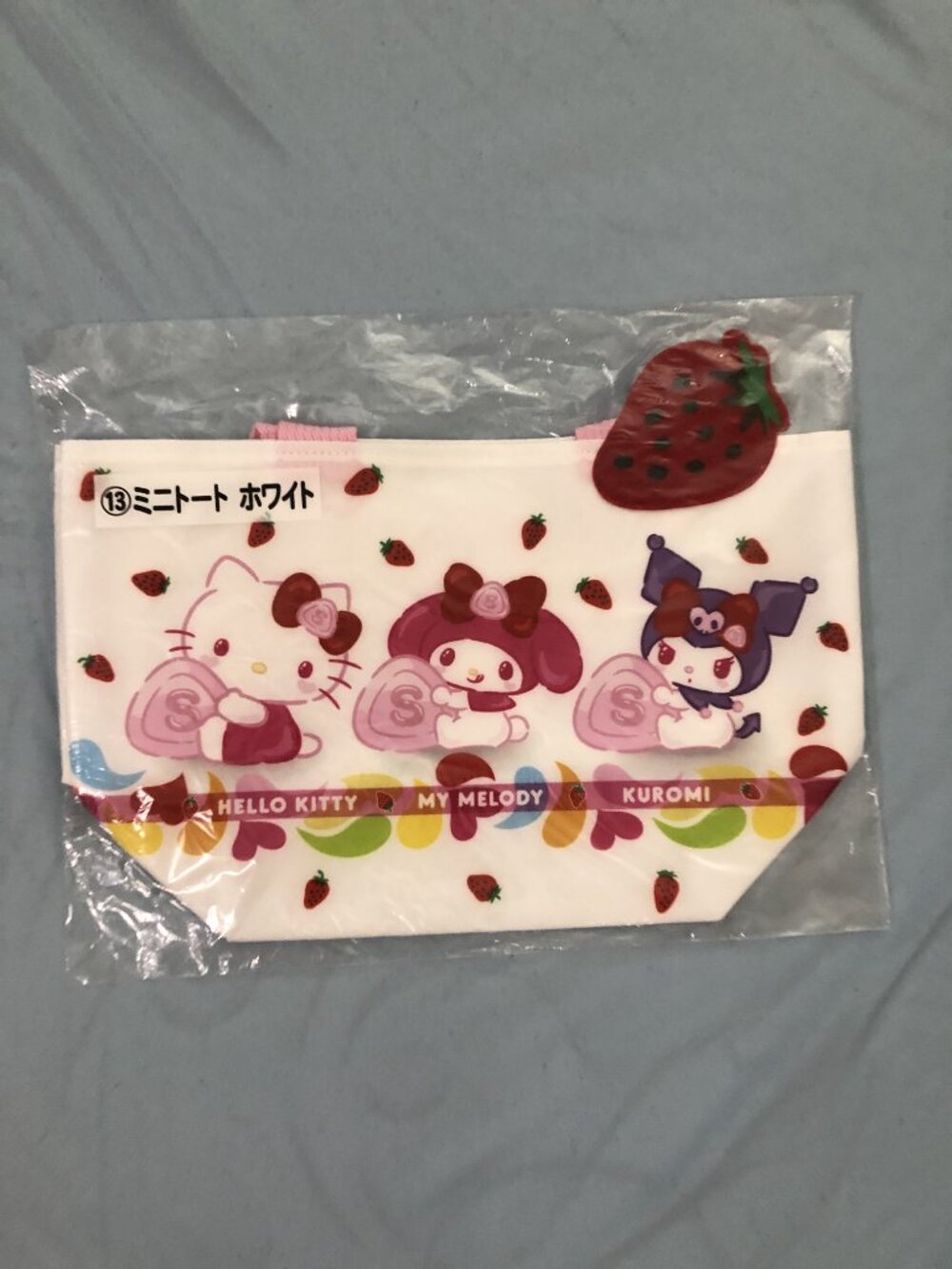 Sanrio Japan Strawberry Mini Tote Bag Hello Kitty My Melody Kuromi Kuji